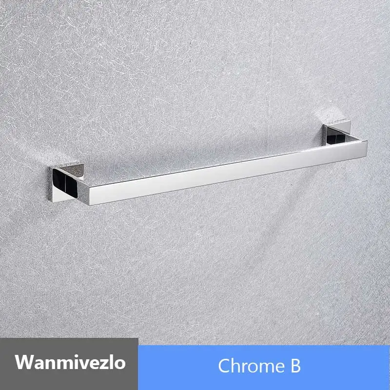 Матовое черное полотенце подвесная стойка для хранения держатель двери вешалка полотенце для ванной, кухни настенная вешалка держатель для полотенец - Цвет: Chrome B