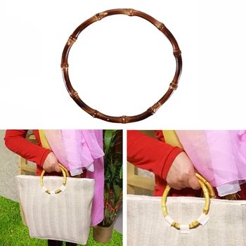 

High Quality Handmade Bag DIY Bamboo Handle Bamboo Round Handle Bag Bamboo Handle DIY Bag Accessories