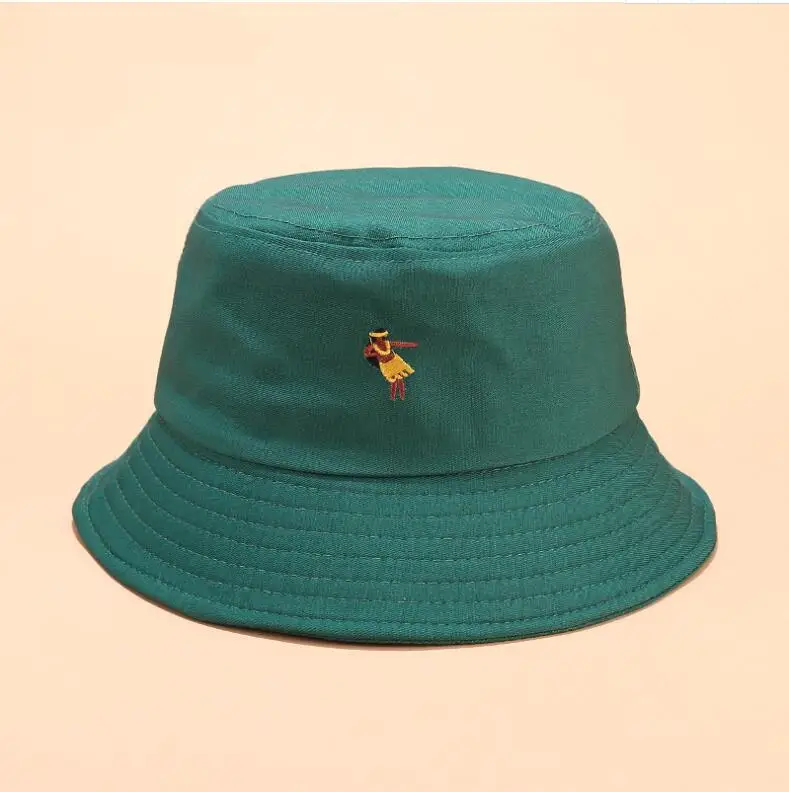 

2019 Creative Embroidery Bucket Hat Unisex Foldable Rose Bob Cap Hip Hop Gorros Men Summer Caps Panama Fishing Bucket Hat
