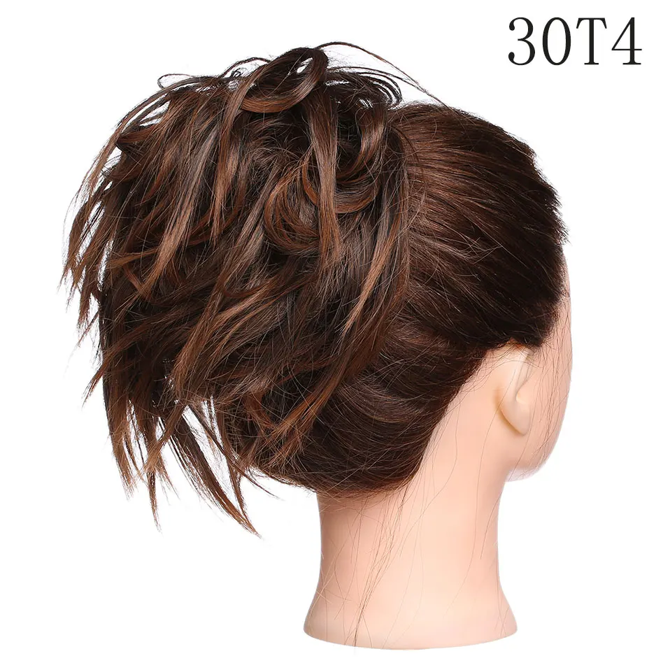 S-noilite грязные резинки шиньон волосы булочка прямая эластичная лента шиньон для создания прически синтетические волосы шиньон наращивание волос для женщин - Цвет: 30T4