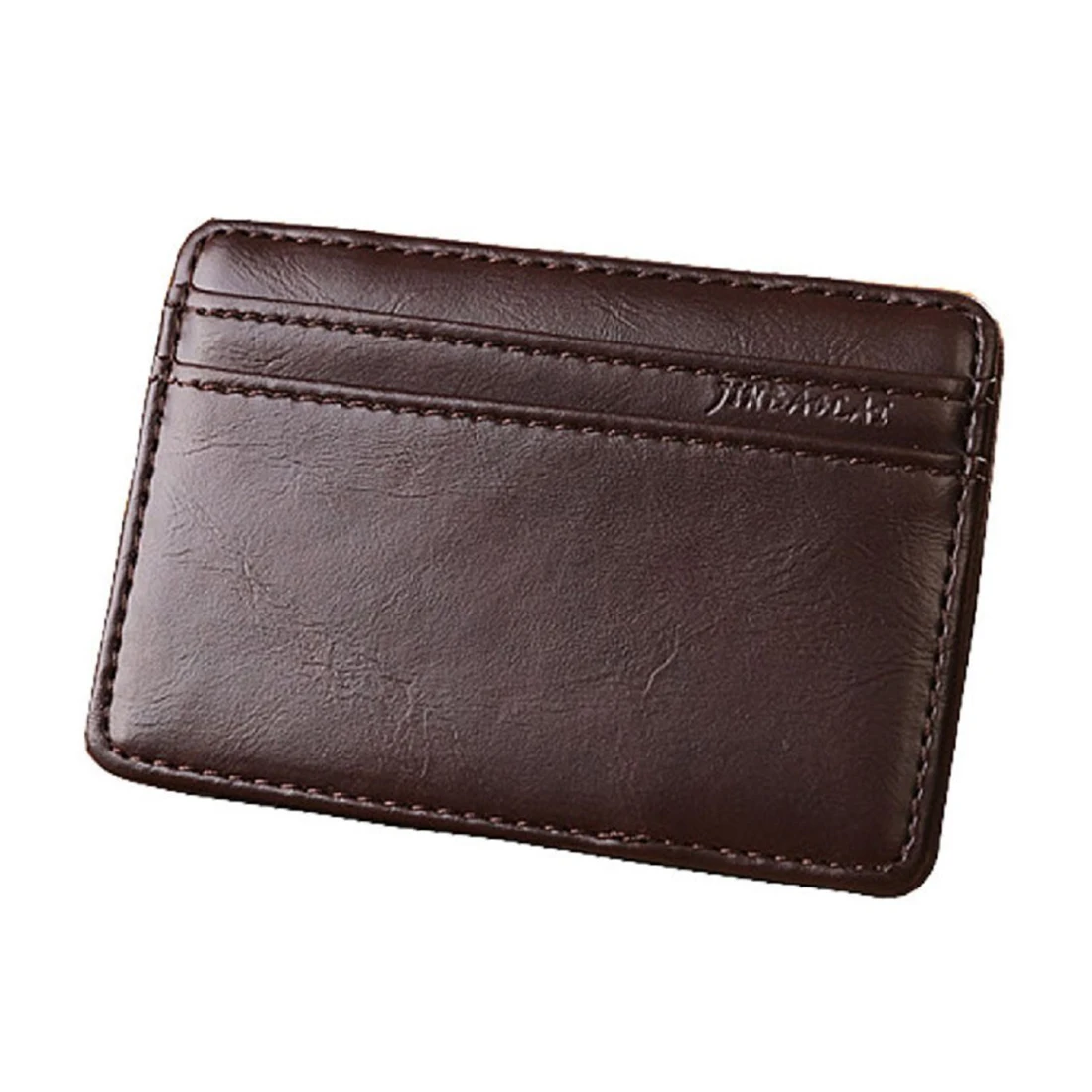 Бизнес-клубе Jinbaolai Мини Магия нейтральный двойные бумажник сумка кошелек Поддержка карт роскошные кожаные (кофе темно-)
