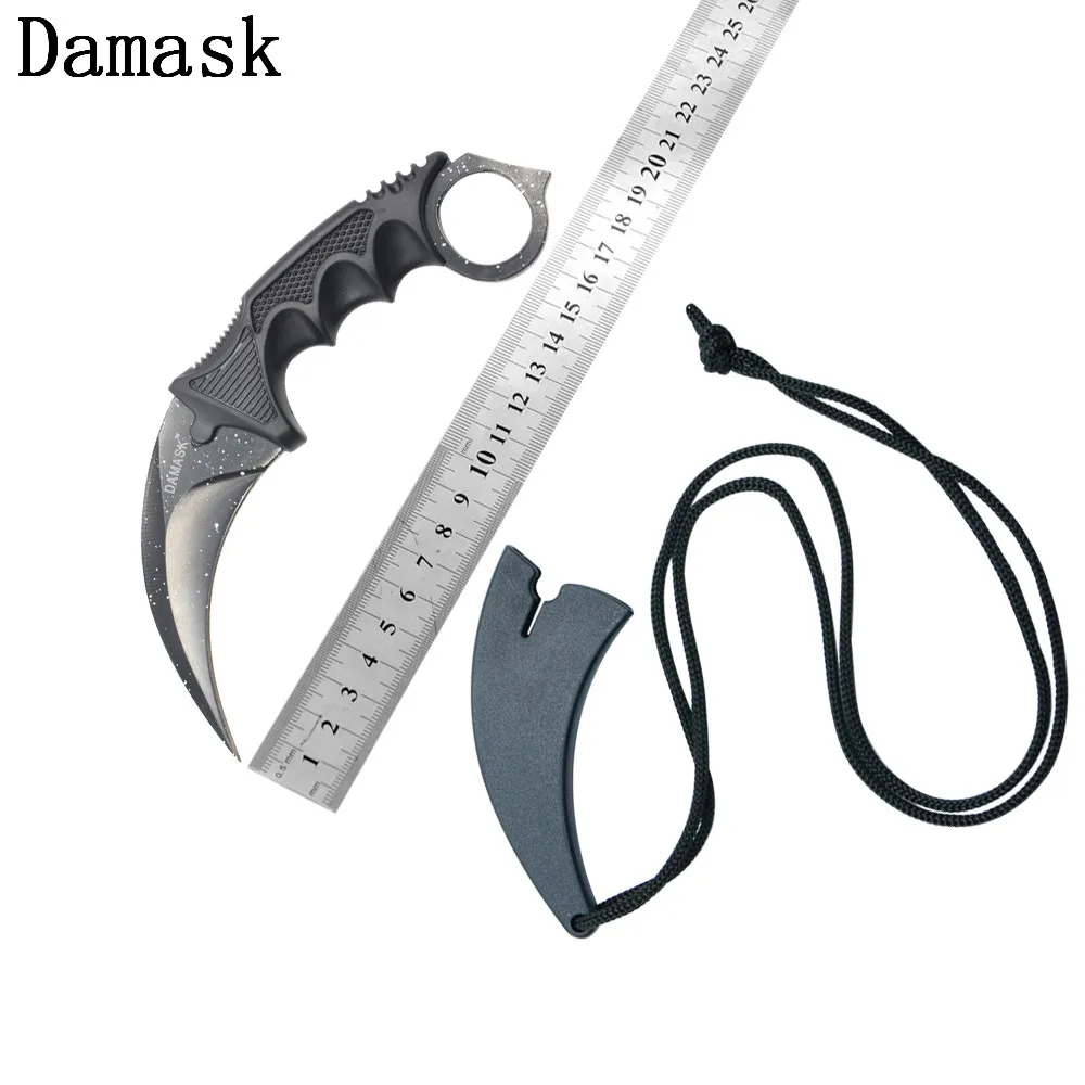 Дамаск черный узор beaatiful Дизайн открытый Karambit csgo Counter Strike Ножи для шашлыков