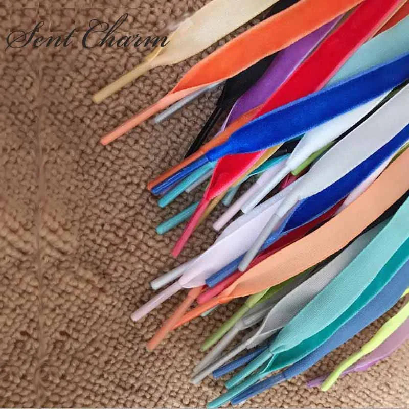 

SENTCHARM 3pairs/Pack Colorful Flat Ribbon Shoelace Princess Chiffon Shoestrings For Adult & Child