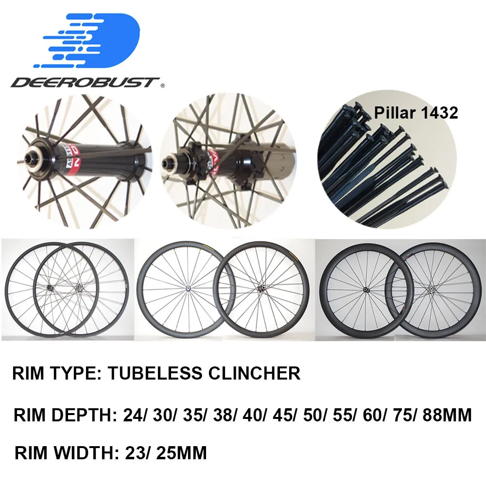 

1388g 700C 24mm 30mm 35mm 38mm 40mm 45mm 50mm 55mm 60mm 75mm 88mm Tubeless Clincher Road Bike Carbon Wheels Novatec AS511SB