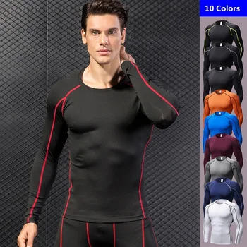 

Soccer Jerseys Tight T-shirts Gym Sportswear Basketball Men Compression Shirt Bodybuilding Rashgard T-Shirt Cycling Base Layers
