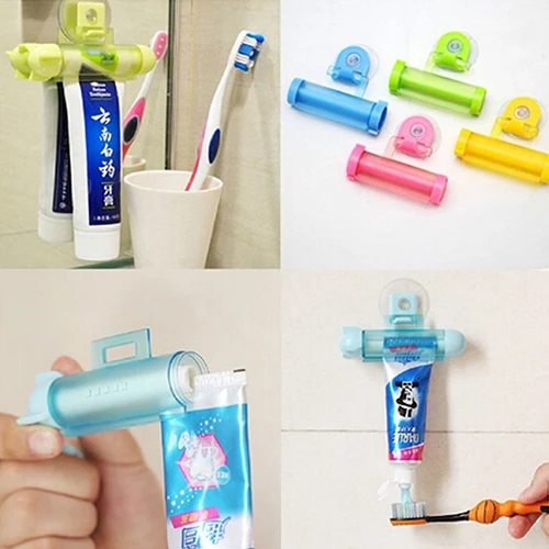 

Cute Rolling Squeezer Toothpaste Dispenser Tube Partner Sucker Hanging Holder Christmas Gift