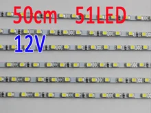 50CM  4mm wide 51LED 12V DC ultra slim LED rigid bar strip light DIY advertising lightbox lamp aquarium lighting plant growlight