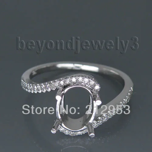 

Vintage Oval 6x8mm 14kt White Gold Natural Setting Ring SR119