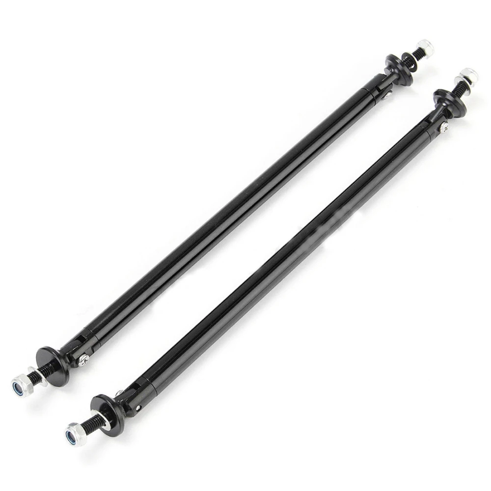 

For Black Adjustable Front Bumper Lip Splitter Rod Strut Tie Bar Support 1 Pair
