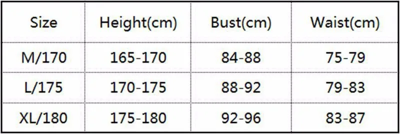 LT2012 Size chart