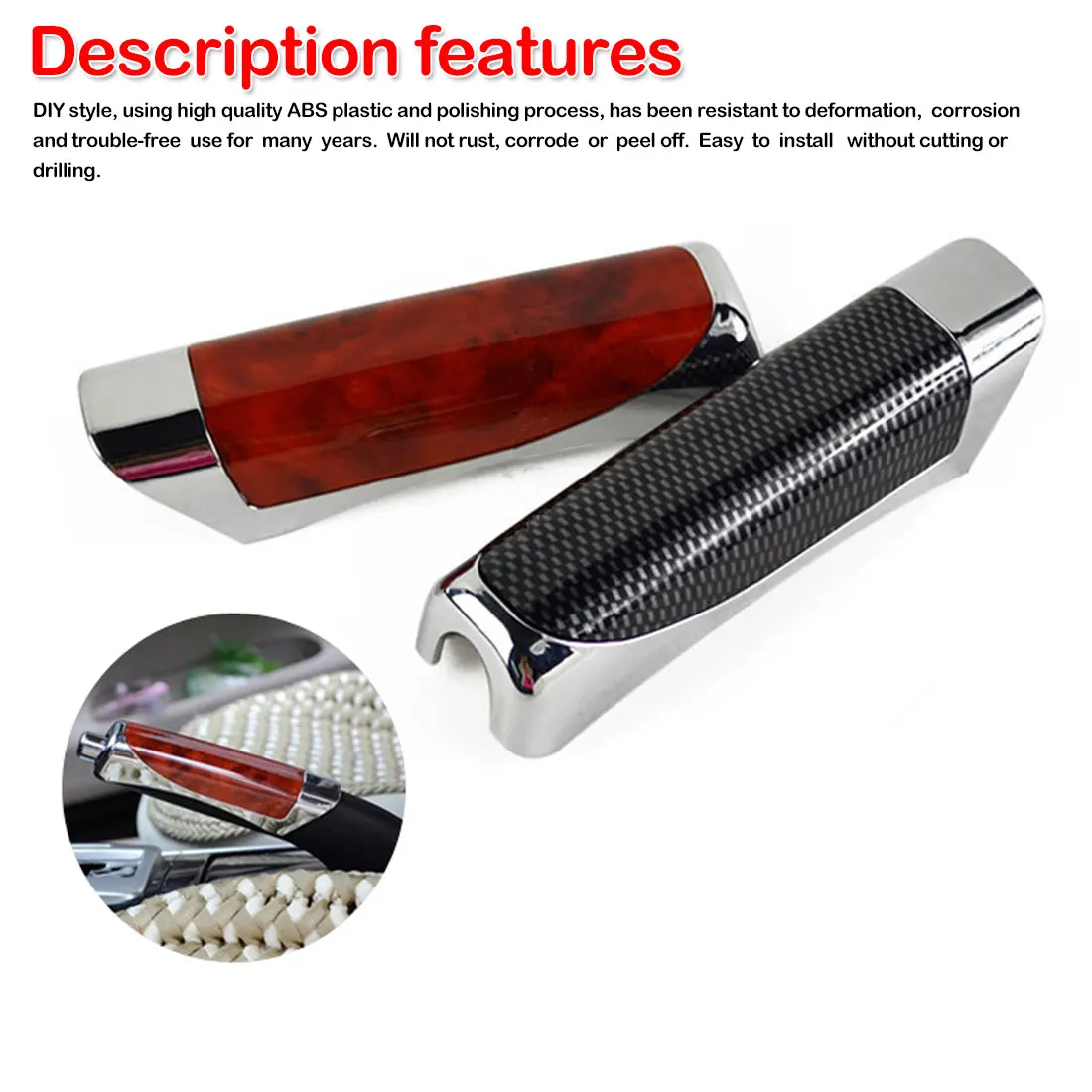 

2019 1Pc Auto Car Carbon Fiber Style Hand Brake Protective Handle Cover Decor Cover Case High Quality Handbrake Cover