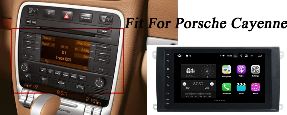 Top Liandlee Car Android System For Porsche Cayenne 9PA Radio GPS Nav Navi MAP Navigation Wifi HD Screen Multimedia NO CD DVD Player 10
