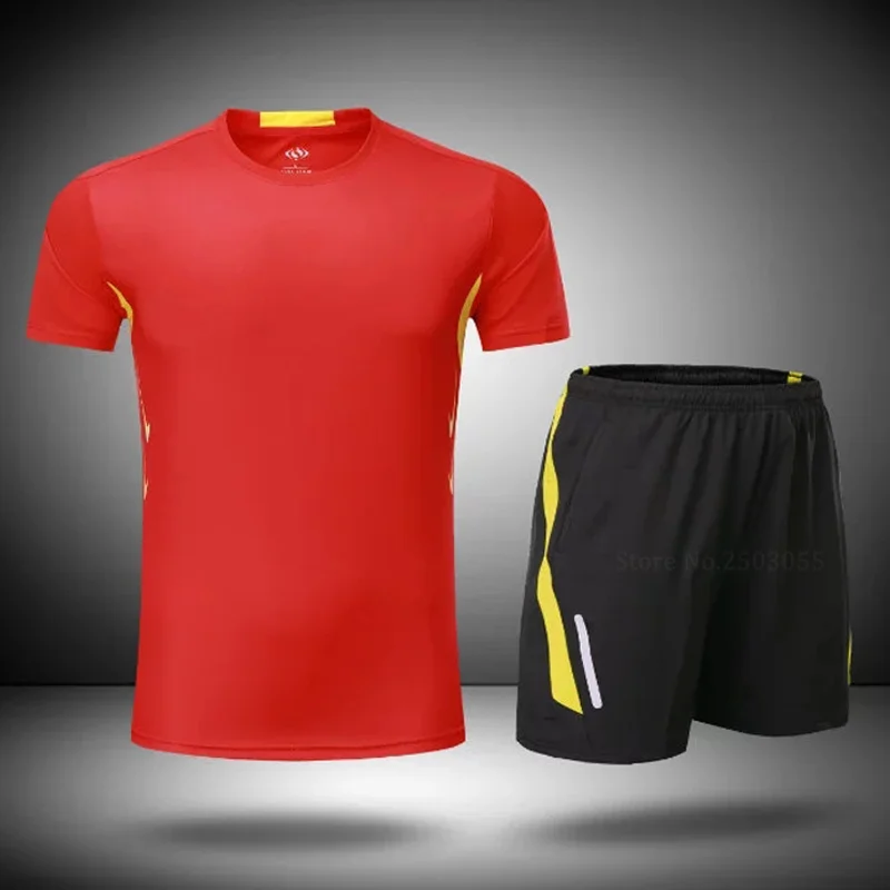 JUNJIAN новые рубашки для бега+ короткие наборы Мужская спортивная одежда для фитнеса бега баскетбола футбольная Джерси Спортивная одежда Джерси