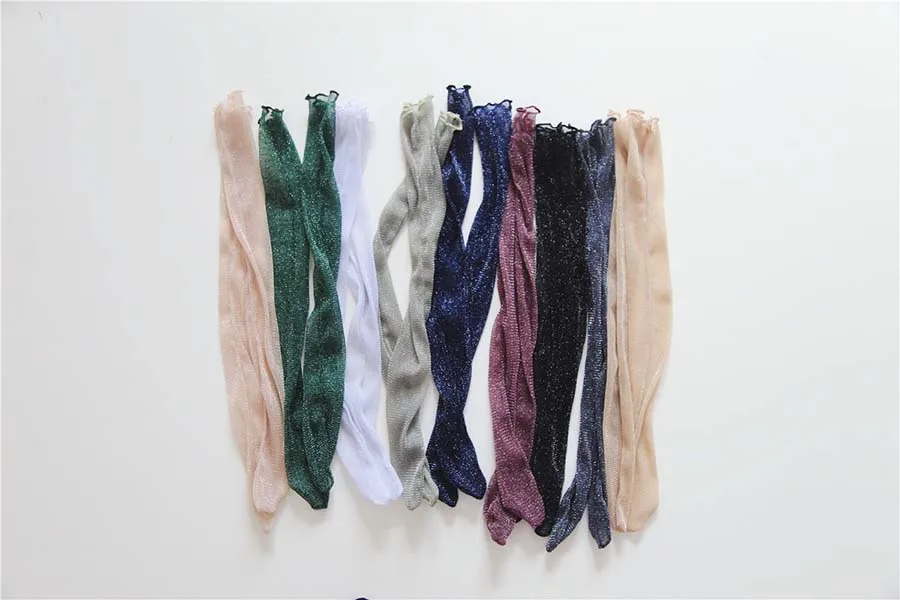 [COSPLACOOL] Прозрачный цвета: золотистый, серебристый 2017 Sexy Красочные Носки для девочек Для женщин высокие блестящие принцессы Meias Harajuku Новинка