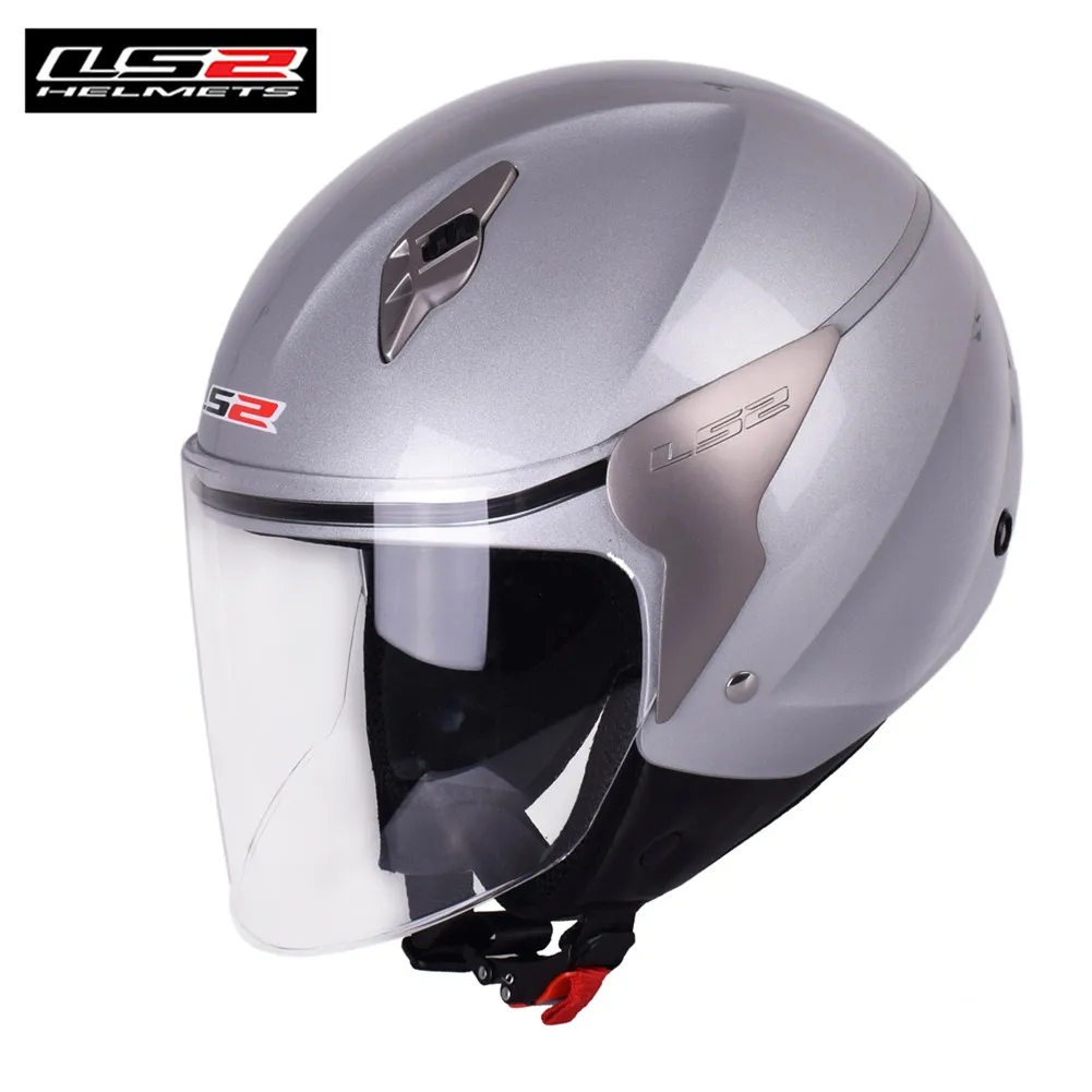 LS2 мотоциклетный шлем 3/4 с открытым лицом Casco Moto Capacetes de Motociclista скутер реактивный шлем мотоциклетный шлем каск - Цвет: Bright Silver