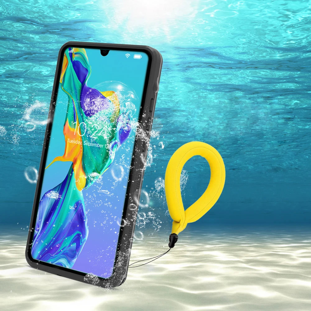 Водонепроницаемый чехол для Huawei P30 Pro P20 360 градусов IP68 прозрачный Mate 20
