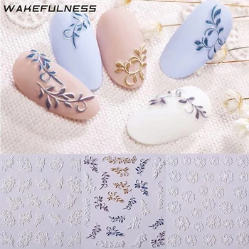 

5D Nail Sticker Desiners Beauty Sticker Flower Floar Self-Adhesive Back Acrylic Nail Sticker For Nails Creative Manicure Decals