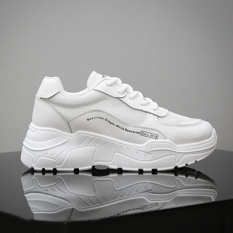 

SWYIVY Mesh Casual Shoes Woman White Sneakers Platform Solid Women Sneakers 2019 Fashion Ladies Shoe Chaussure Femme Chunky Shoe