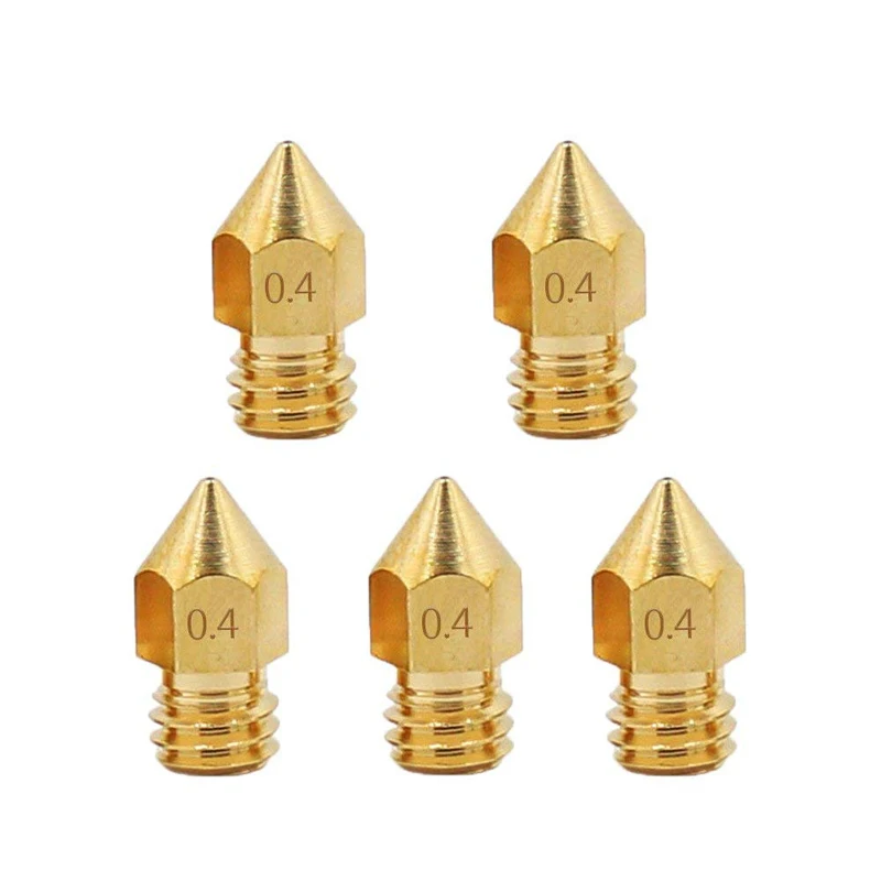 Mk8 Brass 3d printer nozzle 0.2/0.3/0.4/0.5/0.6/0.8/1.0 mm Copper Threaded Extruder Mk8 3d printer Parts 1.75/3mm