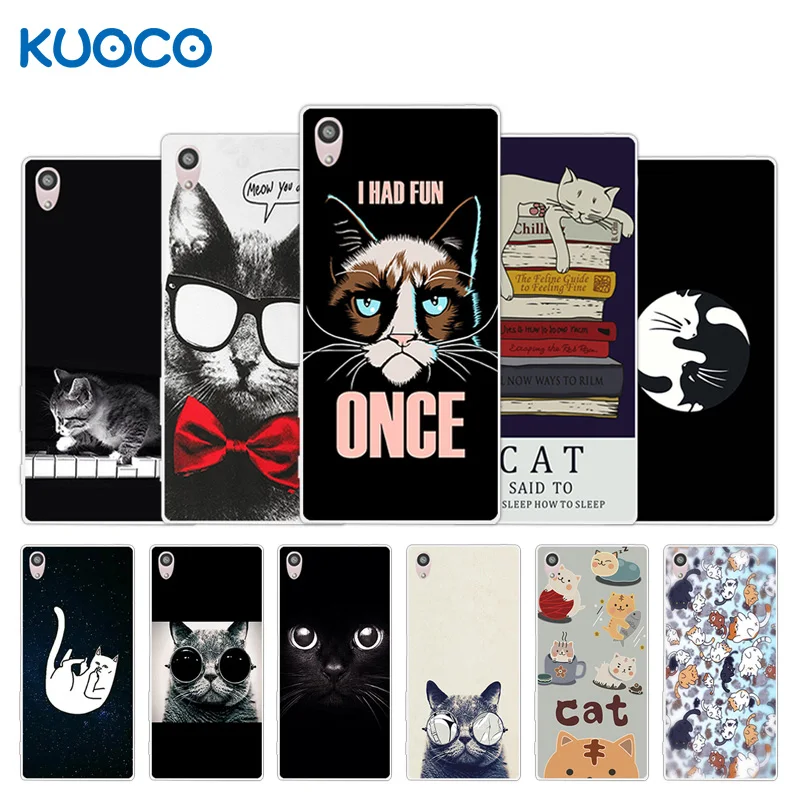 

for Sony Xperia Z5 E6603 E6633 E6653 E6683 Cover Dif Cat Design Soft TPU Back Protector Case for Sony Z5 Cases Clear Silicon