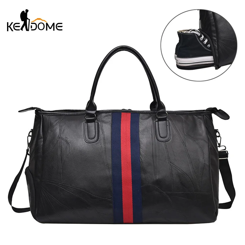 

PU Leather Gym Bag for Men Women Sport Shoes Bag Fitness Over the Shoulder Large Capacity Yoga Bag Travel Handbags Tas XA22D