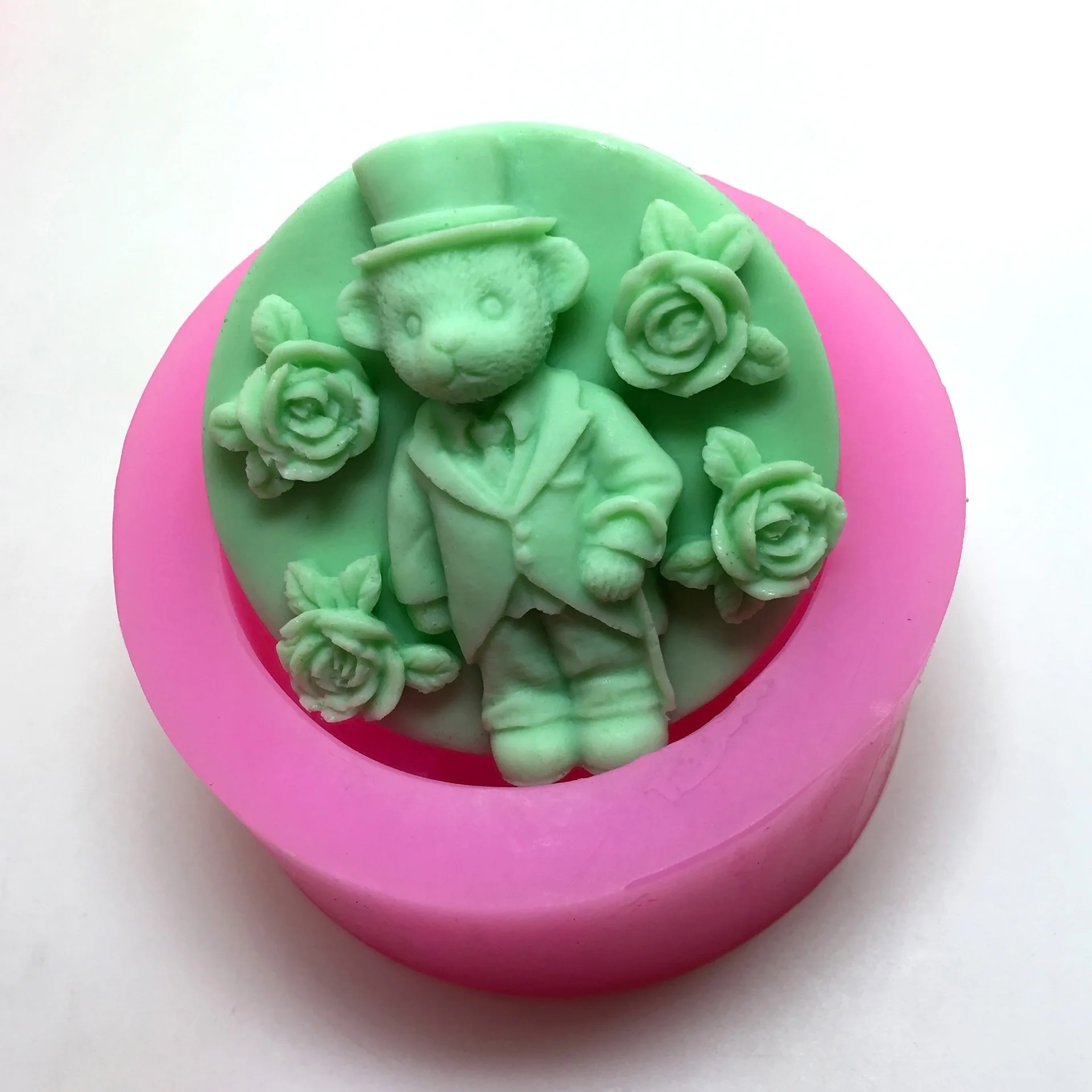 Flower Shaped Round Soap Making Tool silicone handmade soap Mold DIY Soap Making Mould