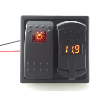 

Universal Rocker switch DC12-24V 4.2A Dual USB with Car Charger car blue red led voltmeter choose