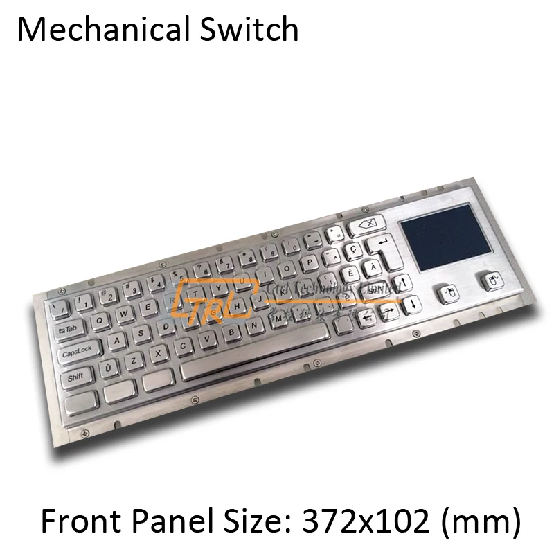 65 Keys stainless mechanical keyboard with touchpad, metallic