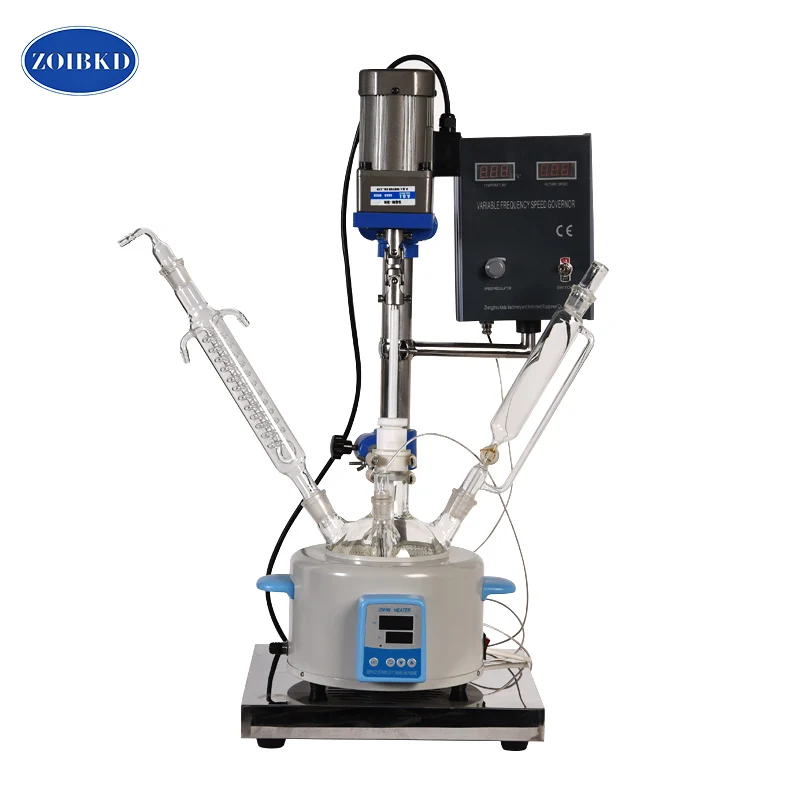 Laboratory Equipment Small Single-Layer Glass Reactor Can do Stirring Reaction And Distillation Reflux laboratory equipment small single layer glass reactor can do stirring reaction and distillation reflux