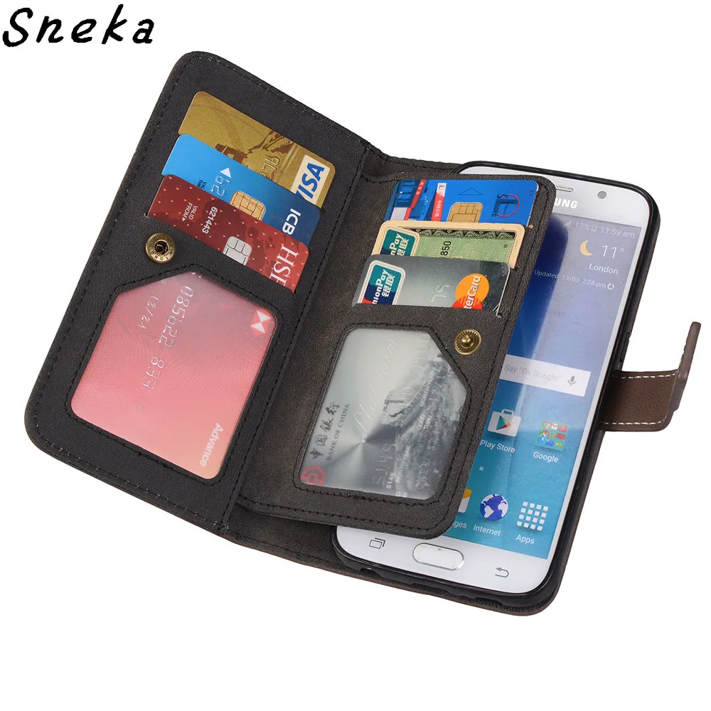 

For Samsung Galaxy A3 A5 A7 2017 Case Luxury Matte leather Nine cards Wallet Flip Phone Cover For Samsung A6 A8 Plus 2018 Case