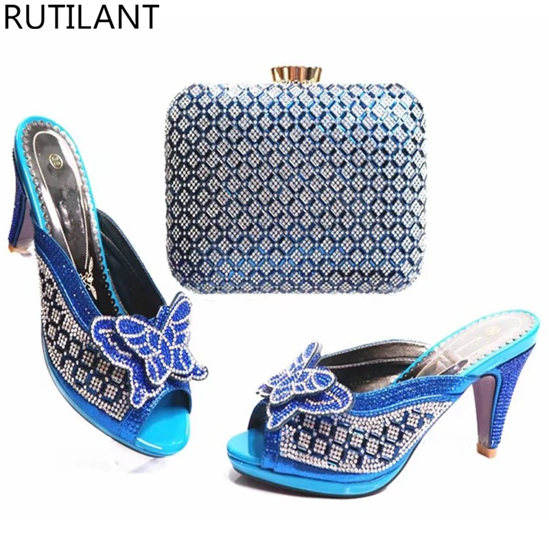 Royal Blue Shoes and Bag Sets for Women Matching Women Shoes and Bag