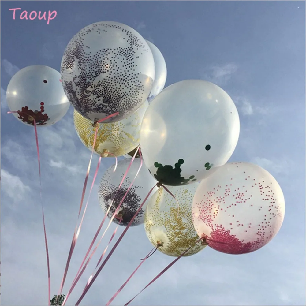 Taoup 10 PCS с днем рождения воздушные шары цифры 12 дюймовый круглый воздушные шары аксессуары золотые воздушный шар "Конфетти" латекс Свадебная вечеринка Декор