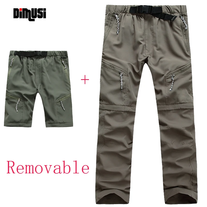 

DIMUSI Summer Pants Mens Removable Quick Dry Pants Male Breathable Thin Trousers Causal Outwaer Army Joggers Mens Clothing,YA574