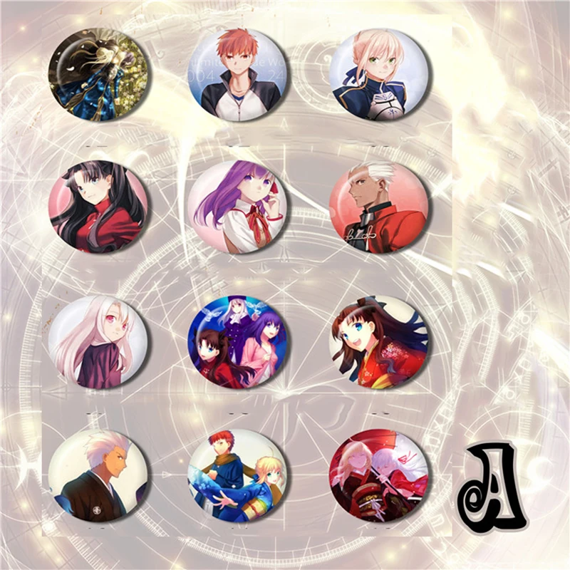 

58MM Animation Fate/stay night Archer Saber Lovely Girls Caster Icons on The Backpack Pin Brooch Game Badge