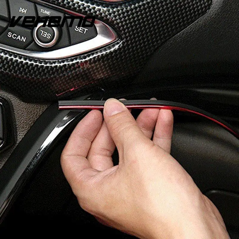 Piezas exteriores interiores de 5 metros para el coche, cinta decorativa para puerta de PVC, Panel de tablero automático, moldura, tira de decoración para coche- estilo Piezas exteriores interiores de 5 metros para el coche, cinta decorativa para puerta de PVC, Panel de tablero automático, moldura, tira de decoración para coche- estilo