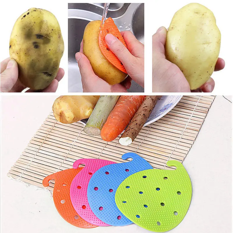 

1 Pc Multifunction Insulated Vegetable Scrubber Scrub Cleaning Brush Soft Silicone Cleaning Pad Kitchen Cleanser Tool Products