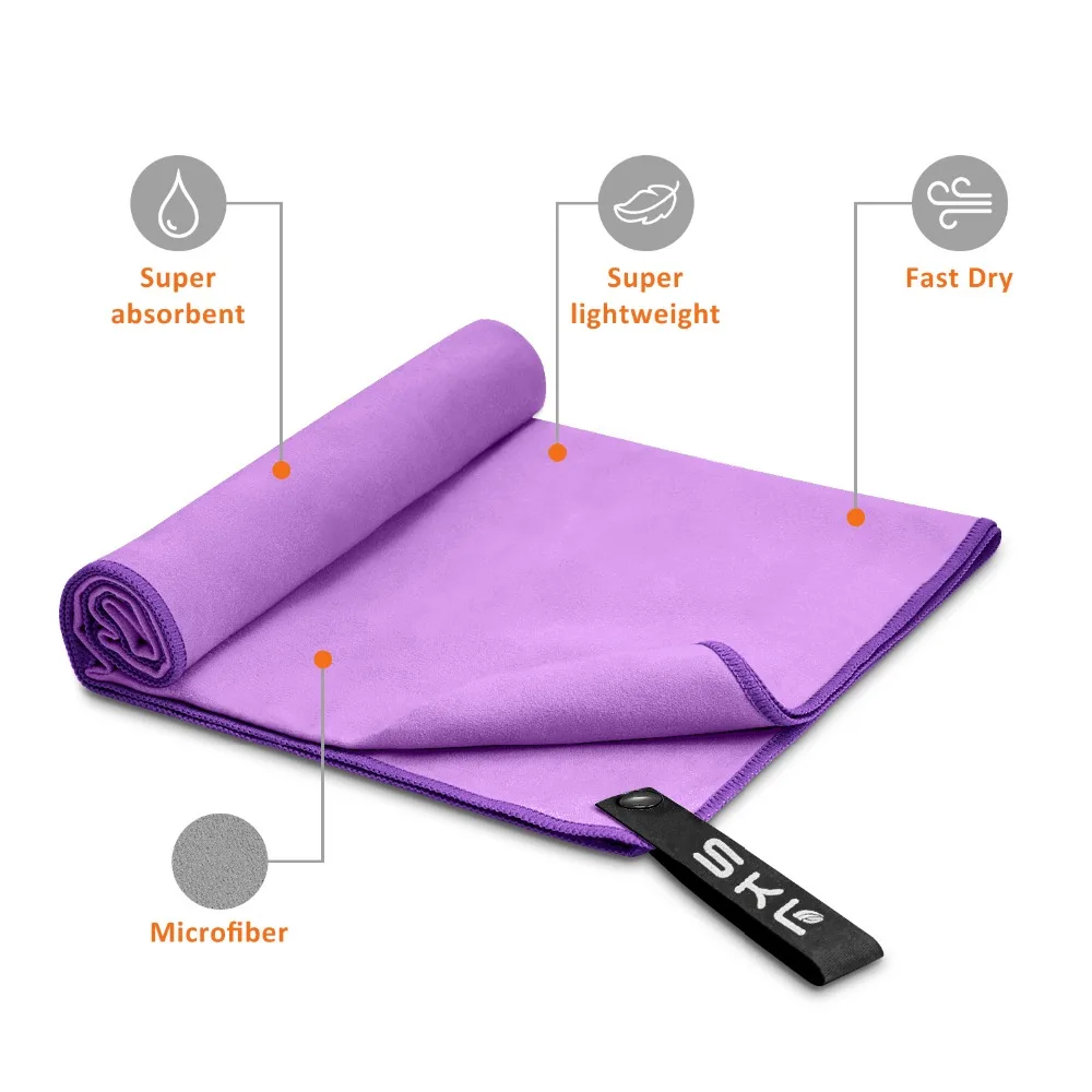 SKL Sport Microfiber Fast Dry Towel Perfect for Hiking, Camping, Travel, Beach, Yoga ,Football, Soccer, Swim Sport Accessory