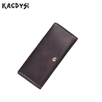 

Genuine Cowhide Leather Men Wallet Female Money Pocket Long Style Business Day Clutch For Men Women Purse With Card Slot Handbag