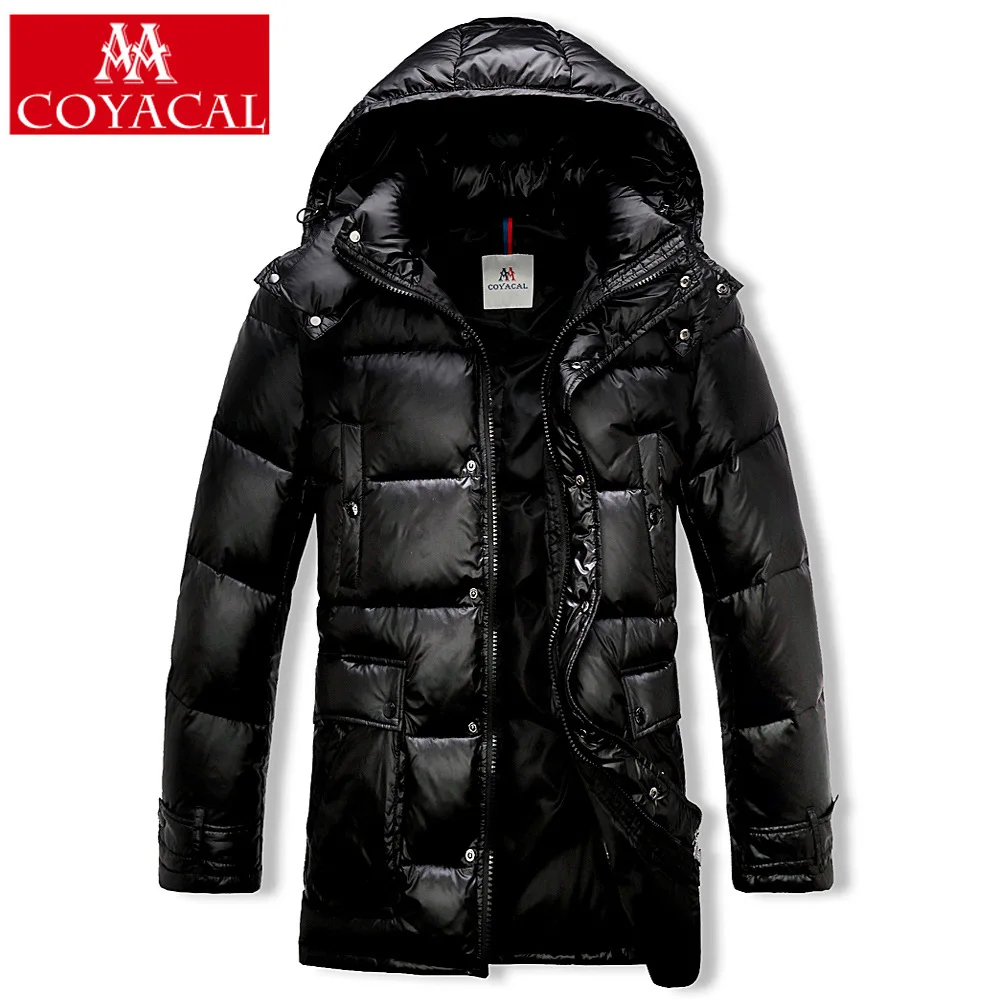 

Men's Down Coat Shiny Down Jackets Winter male Hooded shine Snowwear BLACK 2XL M L XL XXL