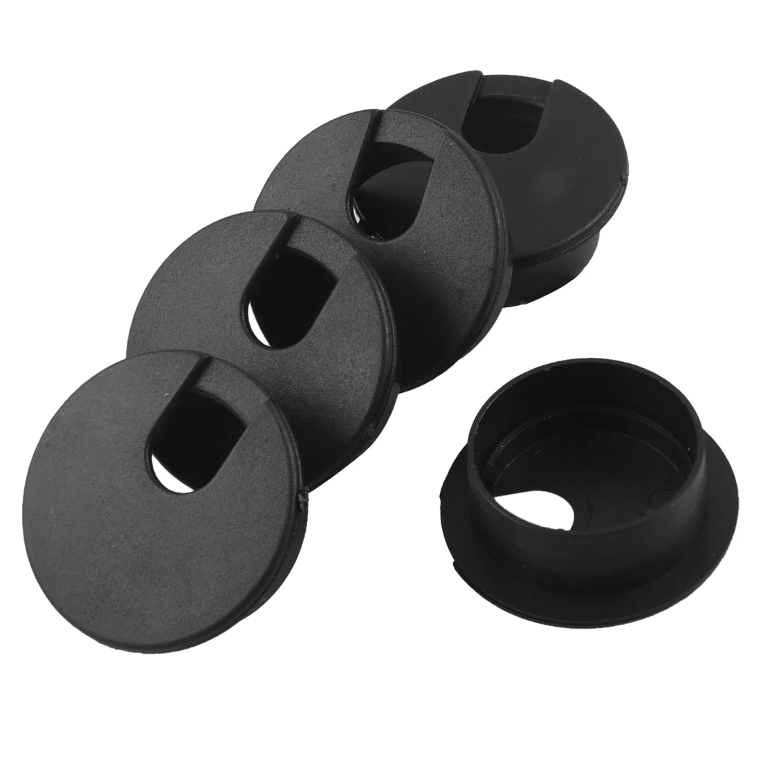 

5 Pcs Computer PC Desk 35mm Dia Flip Grommet Cable Hole Cover