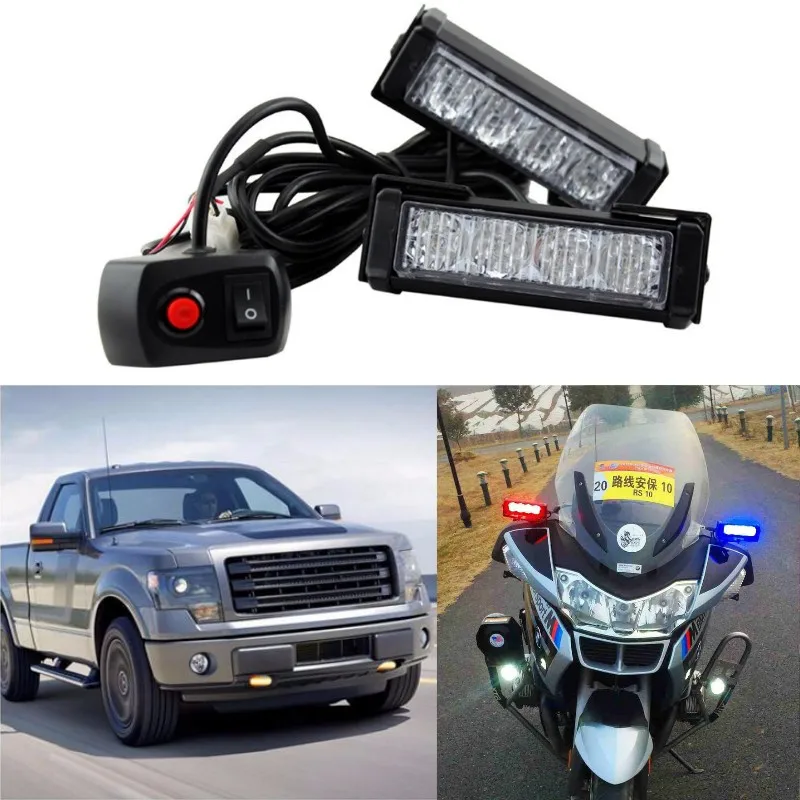 

12v мотоцикла дальнего света вспышки светильник аварийного предупреждение лампа автомобиля решетка для грузовиков Маяк светильник опасности Строб Дневной светильник противотуманная фара