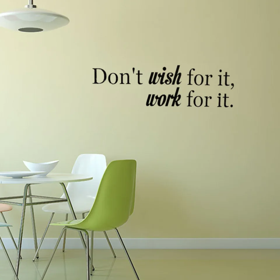 Don T Wish For It Work For It Gym Fitness Uplifting Art Design Mural Quote Saying Inspirational Vinyl Wall Sticker Decals Vinyl Wall Vinyl Wall Stickersdesigner Wall Stickers Aliexpress