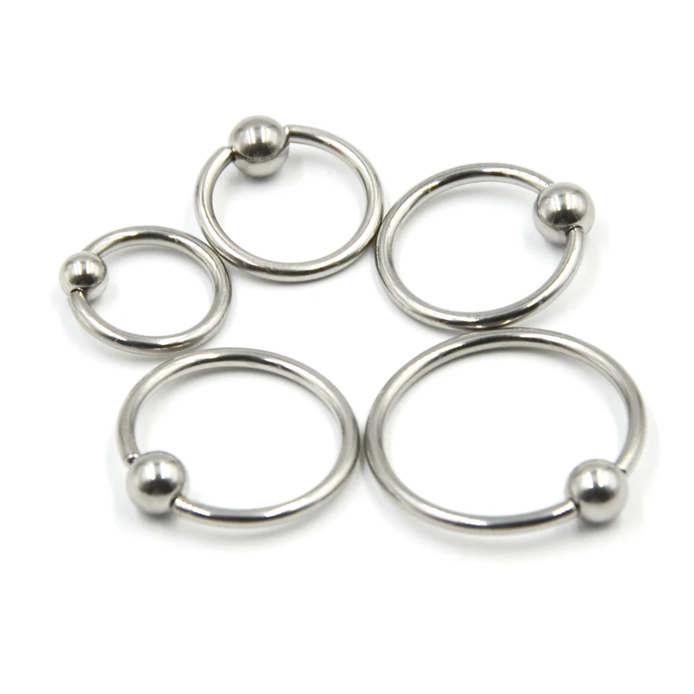 

100piece Stainless Steel Nose Septum Clicker Stud Ear Tragus BCR CBR Captive Bead Ring Jewelry Piercing Labret Lip Earring Helix