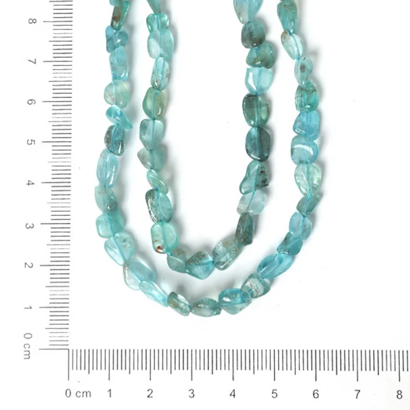 Fashion 5-8mm Natural Apatite Straight Hole Stone Approx 65pcs Natural Stone Chip Beads 38cm/str For DIY Jewelry Making