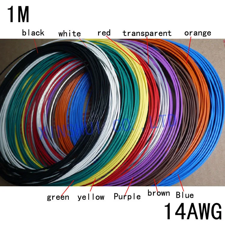 

high quality Teflon cable 1M 14AWG teflon wire silver plated wire 2mm2 section