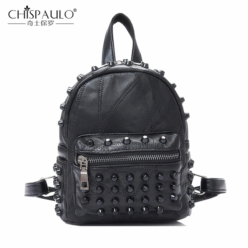 Famous Brand 100 Genuine Leather Women font b Backpacks b font Sheepskin Daily font b Backpack
