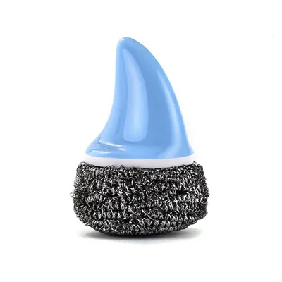 MSJO щетка из нержавеющей стали шар для очистки блюдо миска горшок очиститель скрубберы новая Акула ручка провода кухонные чистящие щетки - Цвет: Brush Sugar blue