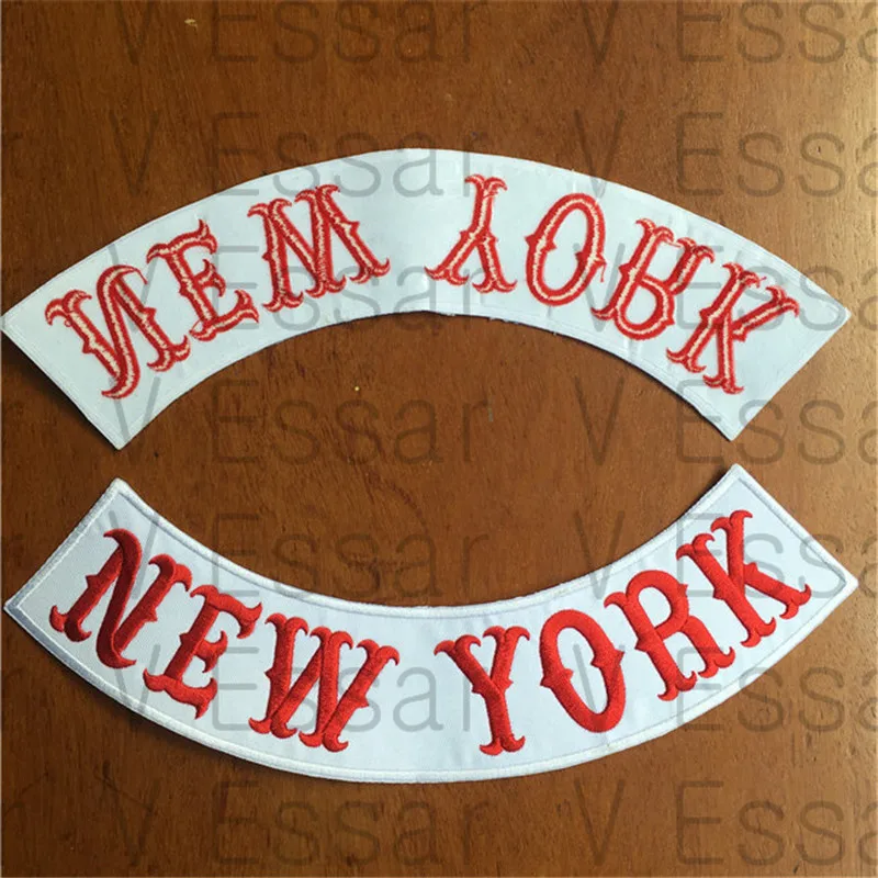 Cloth Patches NEW YORK Custom Bottom Rocker Embroidery Patches for