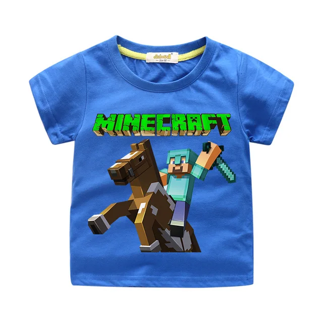 Hot Minecraft T Shirts Baby Boys Girls Kids Tops 3d Print Cotton T Shirt Cartoon Clothing Short Sleeves Children Summer Kid Tees T Shirts Aliexpress - 2019 summer children clothing boy and girls t shirt cartoon fireman roblox short sleeve kids tee