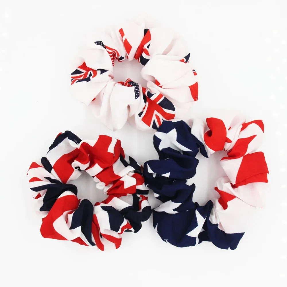 

New arrival Fashion women American flag Hair bands celebration hair scrunchies girl's hair Tie Accessories Ponytail Holder